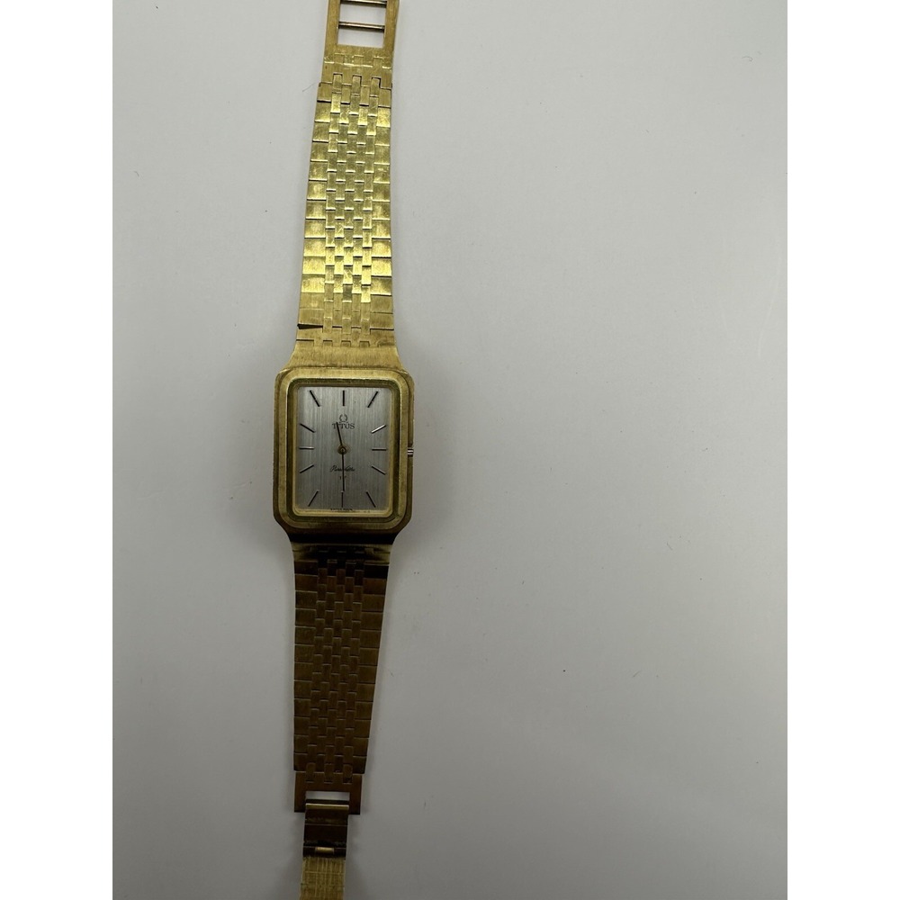 Titus‎ Pierre Vallee Mens Tank Watch Manual Wind Works Swiss Made Gold Tone B20 - Picture 2 of 12